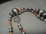 Hundreds Of Handmade Native American Jewelry Silver Beads Coral Turquoise Native American Jewelry Silver Wrap Necklace-Nativo Arts