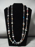 Hundreds Of Handmade Native American Jewelry Silver Beads Coral Turquoise Native American Jewelry Silver Wrap Necklace-Nativo Arts