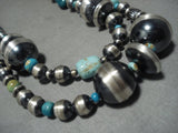 Hundreds Of Handmade Native American Jewelry Silver Beads Navajo Green Turquoise Native American Jewelry Silver Necklace-Nativo Arts