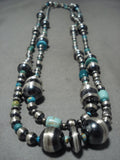 Hundreds Of Handmade Native American Jewelry Silver Beads Navajo Green Turquoise Native American Jewelry Silver Necklace-Nativo Arts
