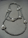 Hundreds Of Handmade Native American Jewelry Silver Beads Navajo Sterling Native American Jewelry Silver Necklace-Nativo Arts