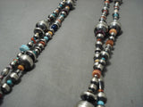 Hundreds Of Handmade Native American Jewelry Silver Beads Navajo Turquoise Coral Necklace-Nativo Arts