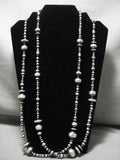 Hundreds Of Handmade Native American Jewelry Silver Beads Navajo Wrap Around Native American Jewelry Silver Necklace-Nativo Arts