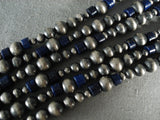 Hundreds Of Native American Jewelry Silver Beads Navajo Lapis Necklace-Nativo Arts