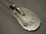 Hvy And Huge Pendant Natural Turquoise Vintage Navajo Native American Jewelry Silver Necklace-Nativo Arts