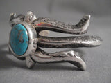 Hvy Navajo Tufa Casted Native American Jewelry Silver Earth Blue Turquoise Native American Jewelry Silver Bracelet-Nativo Arts