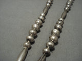 Hvy Vintage Navajo Native American Jewelry Silver Long Naja Necklace Old-Nativo Arts