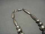 Hvy Vintage Navajo Native American Jewelry Silver Long Naja Necklace Old-Nativo Arts