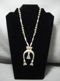 Hvy Vintage Navajo Native American Jewelry Silver Long Naja Necklace Old-Nativo Arts