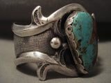 Hvy Vintage Navajo 'Natural Royston Turquoise' Native American Jewelry Silver Bracelet-Nativo Arts