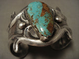 Hvy Vintage Navajo 'Natural Royston Turquoise' Native American Jewelry Silver Bracelet-Nativo Arts