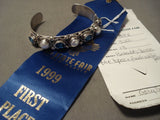 Important 1st Place Award Winning Vintage Navajo Native American Jewelry jewelry Blue Topaz Bracelet-Nativo Arts