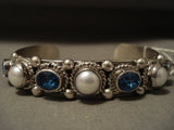 Important 1st Place Award Winning Vintage Navajo Native American Jewelry jewelry Blue Topaz Bracelet-Nativo Arts