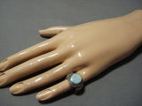 Important #8 Turquoise Vintage Native American Jewelry Navajo Darrell Cadman Sterling Silver Ring Old-Nativo Arts