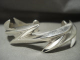 Important Aaron Anderson 'Lightning Bolt' Sterling Native American Jewelry Silver Bracelet-Nativo Arts