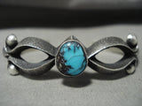 Important Aaron Anderson Turquoise Native American Jewelry Silver Tufa Cast Bracelet-Nativo Arts
