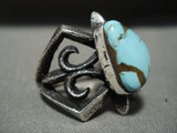 Important Aaron Anderson Turquoise Tufa Casted Native American Jewelry Silver Ring-Nativo Arts