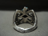 Important Aaron Anderson Turquoise Tufa Casted Native American Jewelry Silver Ring-Nativo Arts
