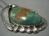 Important Adakai Vintage Native American Jewelry Navajo Sterling Silver Royston Turquoise Necklace Old-Nativo Arts