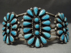 Important Ann Lewis Vintage Navajo Turquoise Native American Jewelry Silver Bracelet Old-Nativo Arts