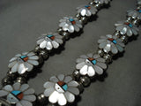 Important Ashberry Gasper Vintage Zuni Turquoise Native American Jewelry Silver Squash Blossom Necklace-Nativo Arts