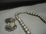 Important Ashberry Gasper Vintage Zuni Turquoise Native American Jewelry Silver Squash Blossom Necklace-Nativo Arts