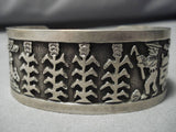 Important Authentic Vintage Native American Navajo Sterling Silver Becenti Bracelet Old-Nativo Arts