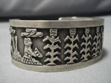 Important Authentic Vintage Native American Navajo Sterling Silver Becenti Bracelet Old-Nativo Arts