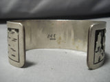 Important Authentic Vintage Native American Navajo Sterling Silver Becenti Bracelet Old-Nativo Arts