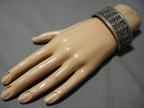 Important Authentic Vintage Native American Navajo Sterling Silver Becenti Bracelet Old-Nativo Arts