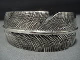 Important Ben Begaye Native American Jewelry Navajo Sterling Silver Feather Bracelet Cuff-Nativo Arts