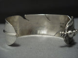 Important Ben Begaye Native American Jewelry Navajo Sterling Silver Feather Bracelet Cuff-Nativo Arts