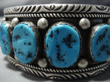 Important Ben Yazzie Turquoise Sterling Silver Vintage Native American Jewelry Navajo Bracelet Old Cuff-Nativo Arts