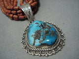 Important Benny Yazzie Coral Turquoise Sterling Native American Jewelry Silver Necklace Old Vintage-Nativo Arts