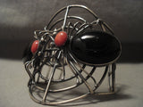 Important *best* Vintage Navajo Herbert Ration Spider Web Native American Jewelry Silver Bracelet-Nativo Arts