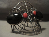 Important *best* Vintage Navajo Herbert Ration Spider Web Native American Jewelry Silver Bracelet-Nativo Arts