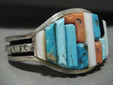 Important 'Charles Loloma Apprentice' Vintage Navajo Turquoise Native American Jewelry Silver Bracelet-Nativo Arts