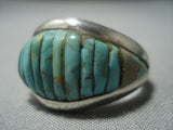 Important Charles Loloma Style Vintage Navajo Turquoise Sterling Native American Jewelry Silver Ring-Nativo Arts
