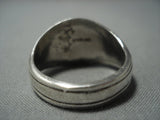 Important Charles Loloma Style Vintage Navajo Turquoise Sterling Native American Jewelry Silver Ring-Nativo Arts