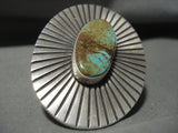 Important Chee Family Navajo Royston Turquoise Native American Jewelry Silver Ring- Big!-Nativo Arts