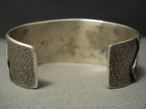 Important Chee Family Vintage Navajo Tufa Cast Native American Jewelry Silver Star Turquoise Bracelet-Nativo Arts