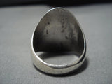 Important Chris Yazzie Vintage Native American Navajo Turquoise Sterling Silver Ring Old-Nativo Arts