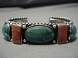 Important Dave Reeves Thick Vintage Native American Navajo Heart Sterling Silver Bracelet Old-Nativo Arts