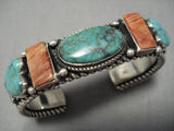 Important Dave Reeves Thick Vintage Native American Navajo Heart Sterling Silver Bracelet Old-Nativo Arts