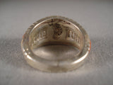 Important David Tune Navajo Turquoise Coral Native American Jewelry Silver Ring-Nativo Arts