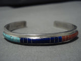 Important Don Dewa Sterling Silver Turquoise Inlay Native American Bracelet-Nativo Arts