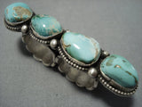 Important Double Finger Royston Turquoise Sterling Silver Vintage Native American Jewelry Navajo Ring-Nativo Arts