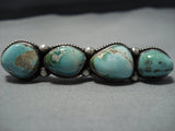 Important Double Finger Royston Turquoise Sterling Silver Vintage Native American Jewelry Navajo Ring-Nativo Arts
