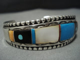 Important Ervin Tsosie Vintage Native American Jewelry Navajo Turquoise Sterling Silver Cuff Bracelet-Nativo Arts