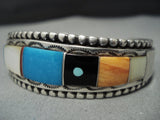 Important Ervin Tsosie Vintage Native American Jewelry Navajo Turquoise Sterling Silver Cuff Bracelet-Nativo Arts